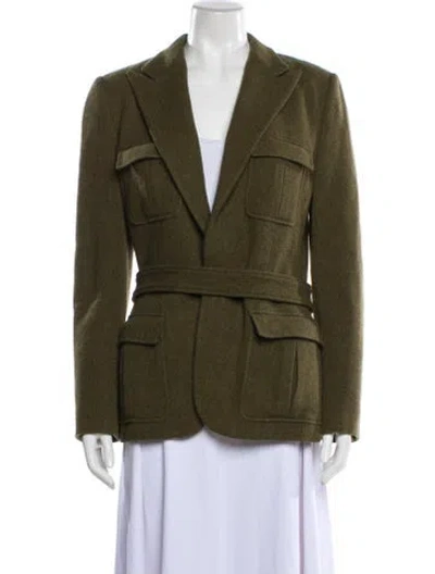 Pre-owned Ralph Lauren Wool Trench Coat In Green