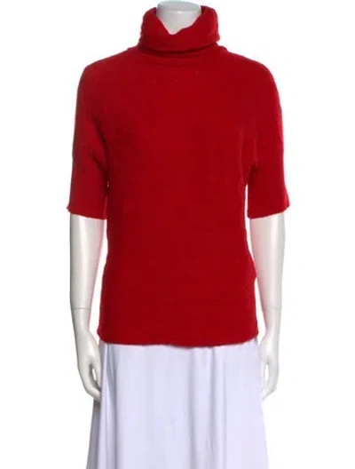 Pre-owned Ralph Lauren Wool Turtleneck Sweater In Red