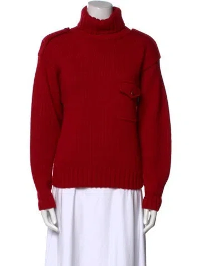 Pre-owned Ralph Lauren Wool Turtleneck Sweater In Red