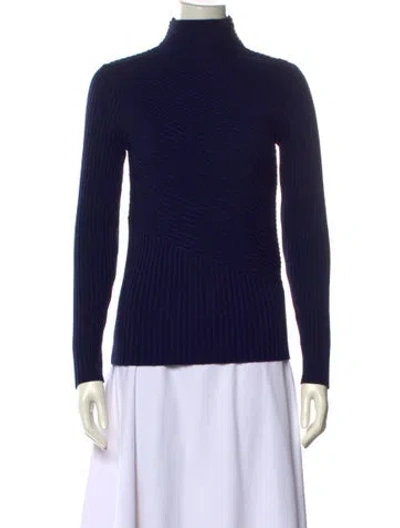 Pre-owned Ralph Lauren Wool Turtleneck Sweatshirt In Blue