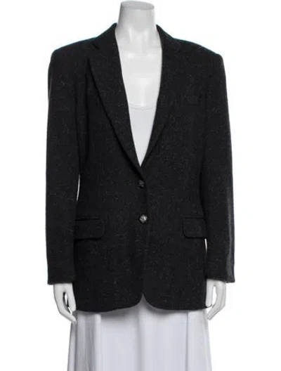 Pre-owned Ralph Lauren Wool Tweed Pattern Coat In Blue
