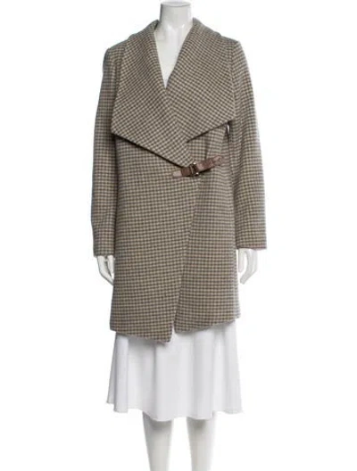 Pre-owned Ralph Lauren Wool Tweed Pattern Coat In Neutral