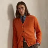 Ralph Lauren Wool V-neck Cardigan In Orange