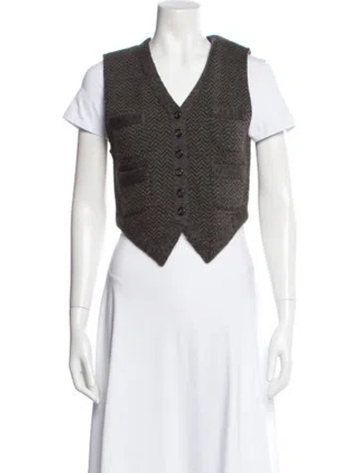 Pre-owned Ralph Lauren Wool Vest In White