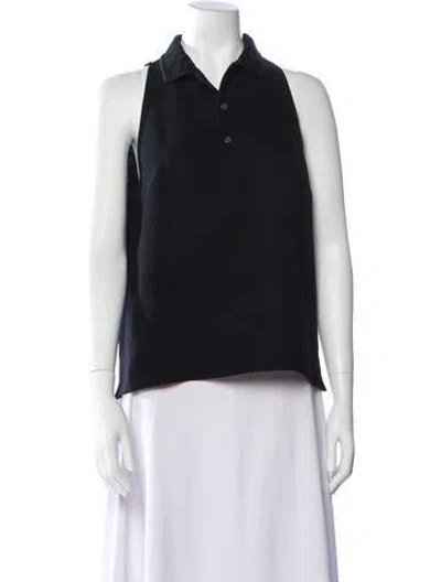 Pre-owned Ralph Lauren Wool V-neck Blouse In Black