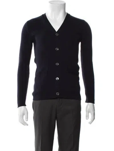 Pre-owned Ralph Lauren Wool V-neck Cardigan In Black