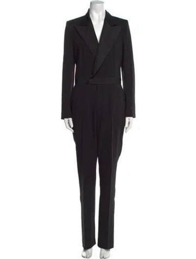 Pre-owned Ralph Lauren Wool V-neck Jumpsuit In Black
