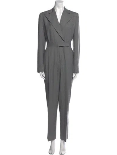 Pre-owned Ralph Lauren Wool V-neck Jumpsuit In Gray
