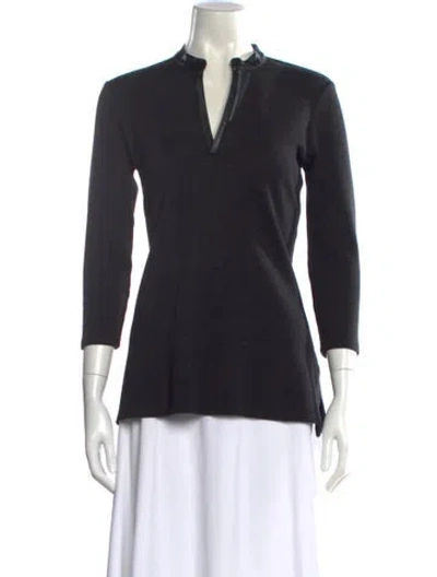 Pre-owned Ralph Lauren Wool V-neck Polo In Black