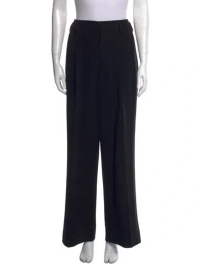 Pre-owned Ralph Lauren Wool Wide Leg Pants In Black