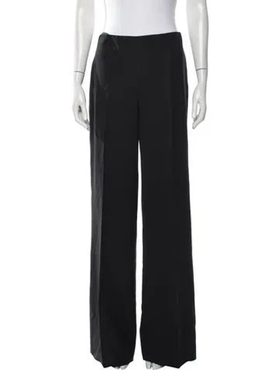 Pre-owned Ralph Lauren Wool Wide Leg Pants In Black
