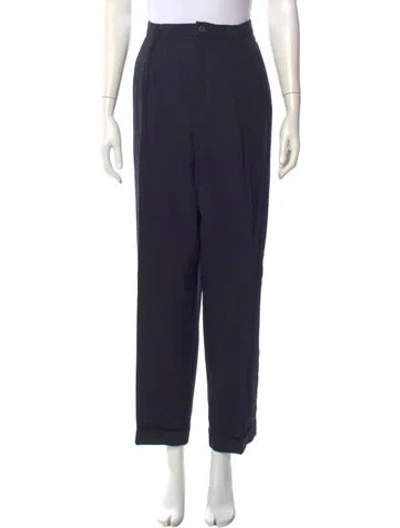 Pre-owned Ralph Lauren Wool Wide Leg Pants In Blue