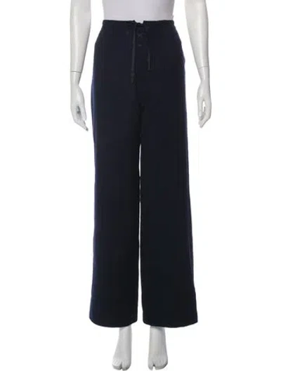 Pre-owned Ralph Lauren Wool Wide Leg Pants In Blue