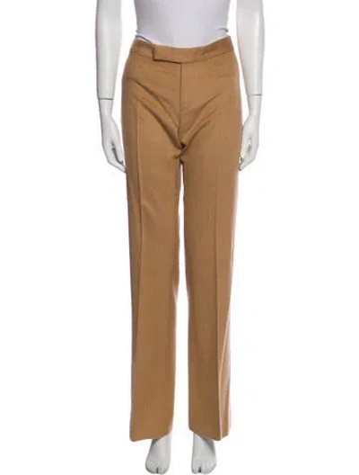 Pre-owned Ralph Lauren Wool Wide Leg Pants In Brown