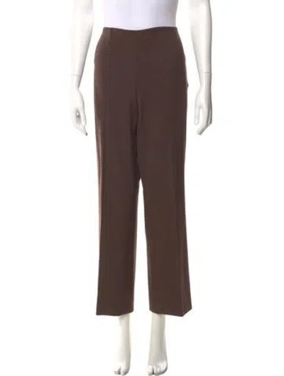 Pre-owned Ralph Lauren Wool Wide Leg Pants In Brown