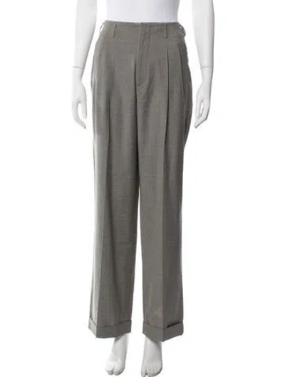 Pre-owned Ralph Lauren Wool Wide Leg Pants In Grey