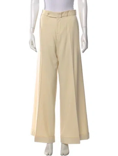 Pre-owned Ralph Lauren Wool Wide Leg Pants In Neutral