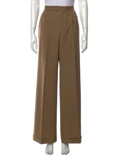 Pre-owned Ralph Lauren Wool Wide Leg Pants In Neutrals