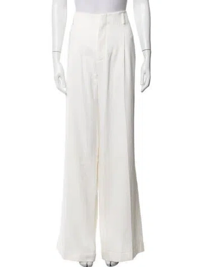 Pre-owned Ralph Lauren Wool Wide Leg Pants In Neutrals