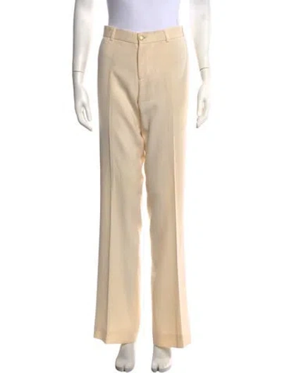 Pre-owned Ralph Lauren Wool Wide Leg Pants In Neutrals