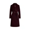 Ralph Lauren Wool Wrp 42 Lined Coat In Burgundy