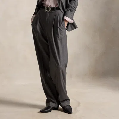 Polo Ralph Lauren Wool-blend Bacall Pant In Med Grey Melange In Gray