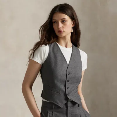 Polo Ralph Lauren Wool-blend Buttoned Vest In Medium Grey Melange In Gray