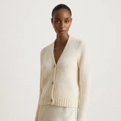 Ralph Lauren Wool-blend Cropped V-neck Cardigan In Mascarpone Cream In Neutral