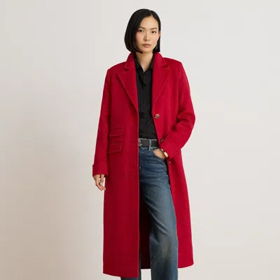 Ralph Lauren Wool-blend Reefer Coat In Festive Red