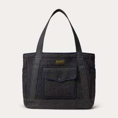 Ralph Lauren Wool-cotton Tote In Indigo