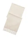 Ralph Lauren Woven Cashmere Fringed Scarf In Neutral