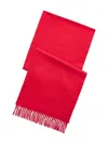 Ralph Lauren Woven Cashmere Fringed Scarf In Red
