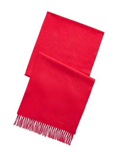 RALPH LAUREN WOVEN CASHMERE FRINGED SCARF