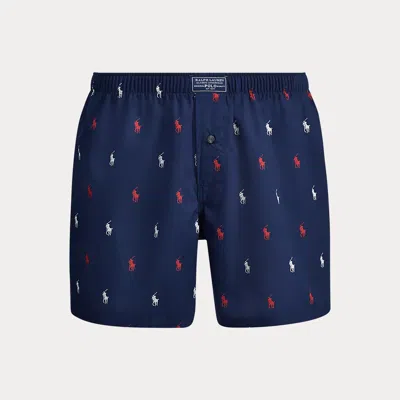 Ralph Lauren Woven Cotton Boxer In Blue
