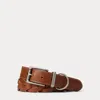 Ralph Lauren Woven Leather Belt In Brown