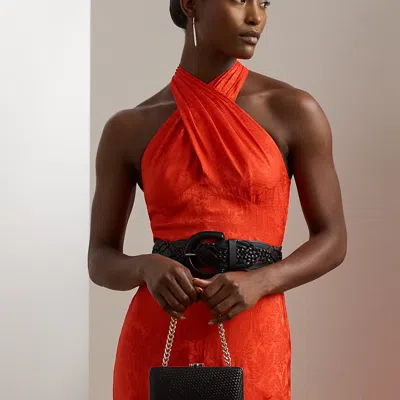 Ralph Lauren Woven Leather Small Franki Clutch