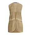 Ralph Lauren Woven-leather Tabetha Vest In Beige