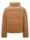 Ralph Lauren Woven-puffer-coat In Brown