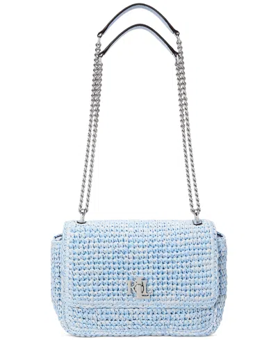 Ralph Lauren Woven Sophee Crossbody Bag In Cornflower Blue