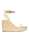 Ralph Lauren Woven Texture Wedge Sandals In Animal Print