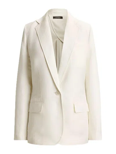 Ralph Lauren Woven-blazer/sport Coat-lt Drapy Linen Visc. In White