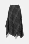 Ralph Lauren Dark Grey Check Pattern Wrap Skirt In Gray