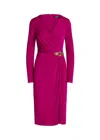 Ralph Lauren Wrap-style Midi Dress With Deep V-neck In Multi