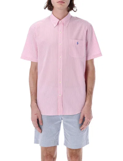 Ralph Lauren Wrinkle S/s Shirt In Pink