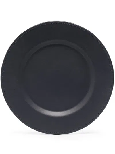Polo Ralph Lauren Wyatt Leather Charger Plate In Blau