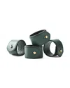 Polo Ralph Lauren Wyatt Leather Napkin Rings, Set Of 4 In Green