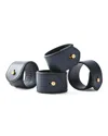 Polo Ralph Lauren Wyatt Leather Napkin Rings, Set Of 4 In Navy