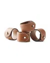 Ralph Lauren Wyatt Leather Napkin Rings, Set Of 4 In Animal Print