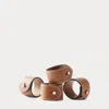 Ralph Lauren Wyatt Napkin Ring Set In Brown