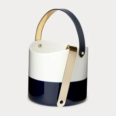 Ralph Lauren Wyatt Porcelain Ice Bucket In Navy And White